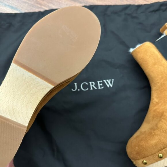 J. Crew Faux Fur Lined Suede Studded Clog Boots Size 6 NEW - Picture 3 of 4